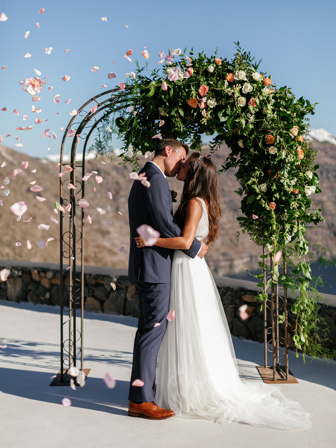 Modern Eclectic Santorini Elopement