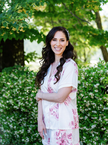 Bride smiling during preparation at Villa Corsini, romantic Tuscany destination wedding in Florence.