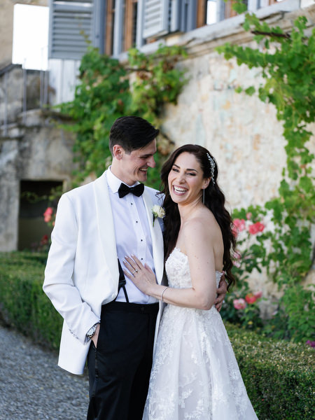 Bride and groom portrait at Villa Corsini a Mezzomonte, elegant Tuscany wedding in Florence.