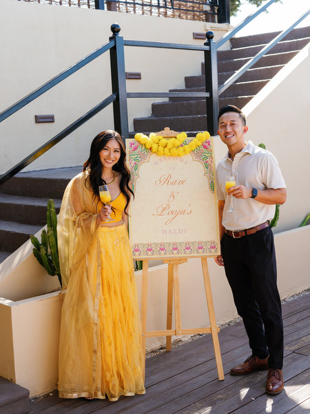 Guests at Haldi ceremony at Athenian Riviera beach