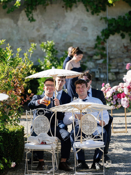 Ceremony seating at Villa Corsini, elegant Jewish wedding in Florence, Tuscany.