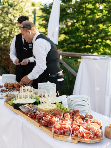 Italian antipasti and charcuterie table at Florence pre-wedding party