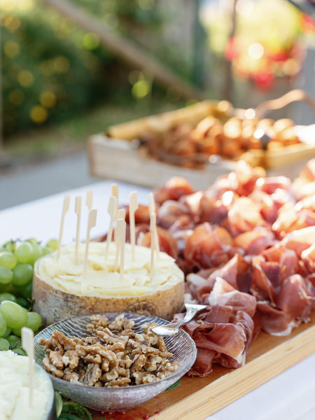 Italian antipasti and charcuterie table at Florence pre-wedding party