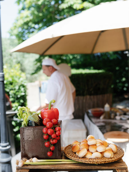 Fresh Italian snacks served during Tuscany poolside celebration