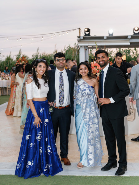 Evening guest portrait at Island Resort the Residence during Athens Riviera Indian wedding reception