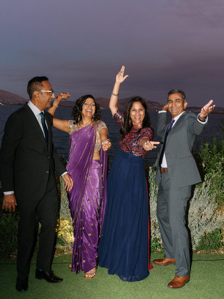 Guests posing at sunset overlooking the Athens Riviera at Island Resort the Residence