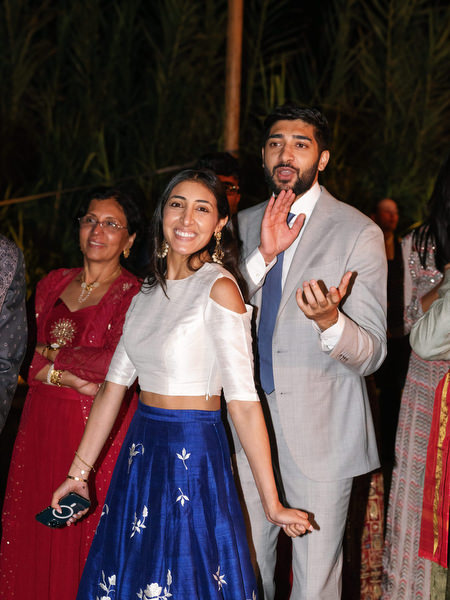 Guests celebrating on the dance floor at Island Resort the Residence during Indian wedding in Athens