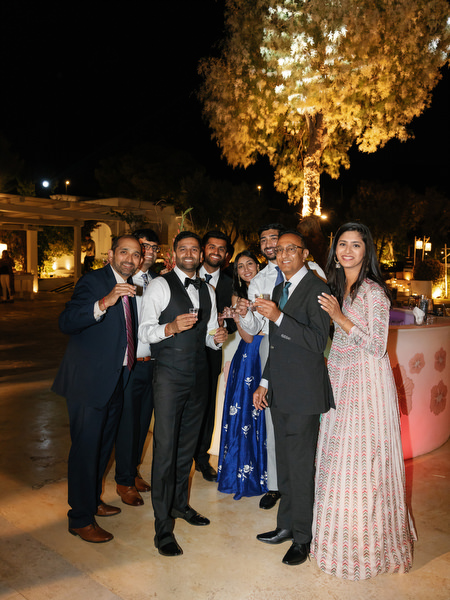 Guests toasting during evening reception at Island Resort the Residence Athens Riviera