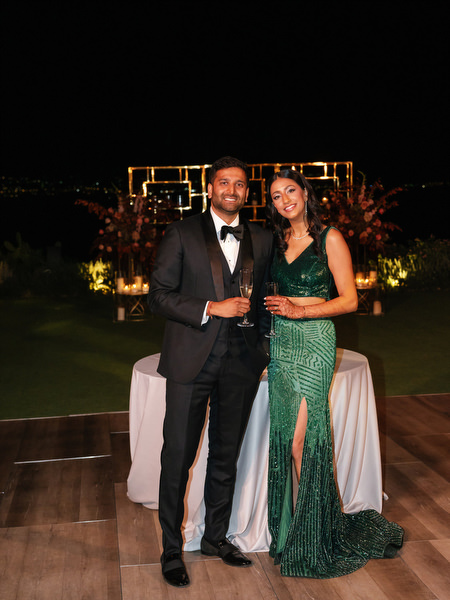 Couple celebrating cake cutting moment at Island Resort the Residence Athens Riviera