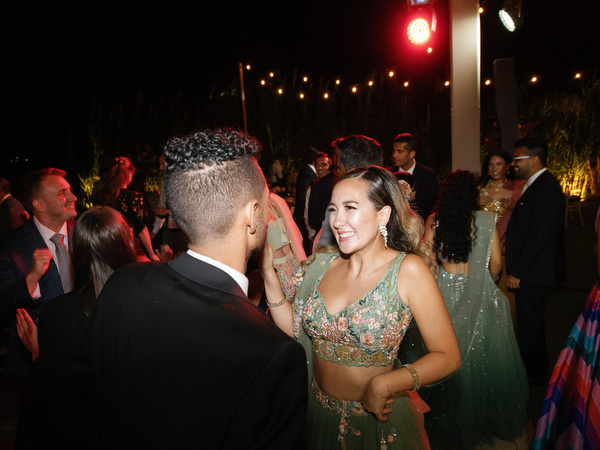 Guest using photo booth setup at Island Resort the Residence Athens Riviera reception