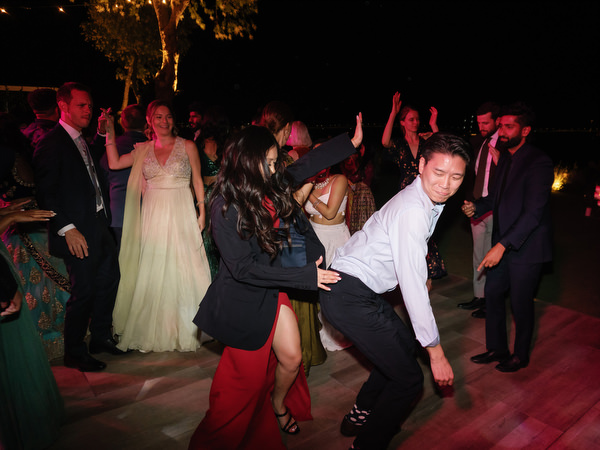 High-energy dance floor performance at Island Resort the Residence Indian wedding reception