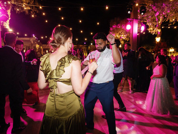 Close-up dance floor moment during Athens Riviera reception at Island Resort the Residence