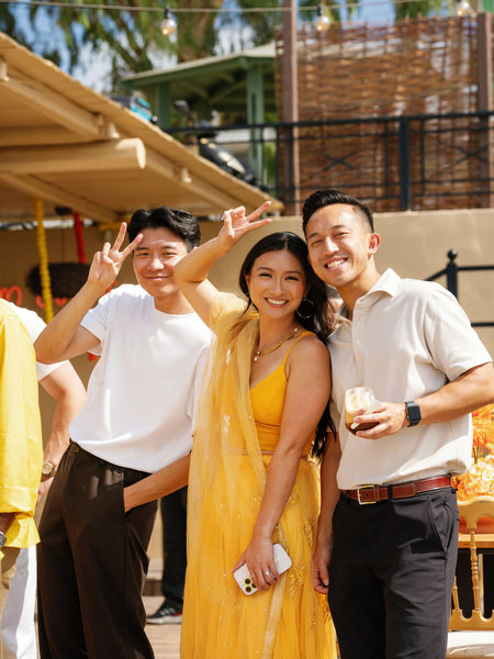 Friends dancing during Haldi ceremony at Rubirosa