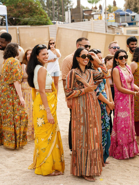 Guests celebrating Haldi ceremony on the beach
