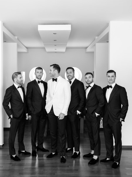 Groomsmen preparation at Athens Riviera wedding.