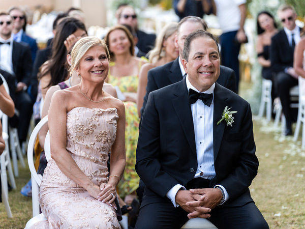 Parents at luxury Athens wedding ceremony.