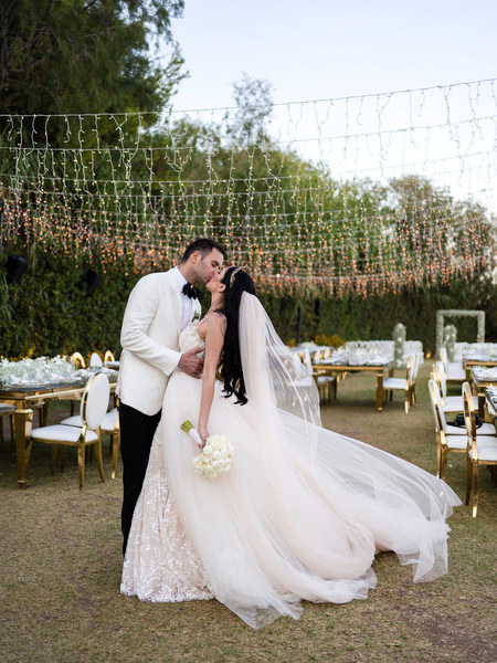 Island Resort Athens Riviera reception portrait at sunset.