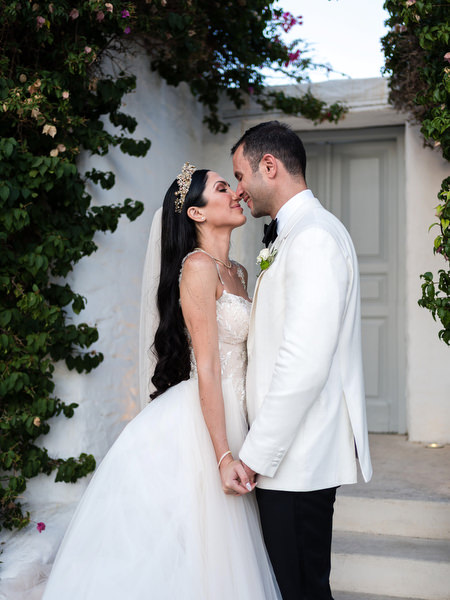 Luxury Island Resort Athens Riviera couple portrait.