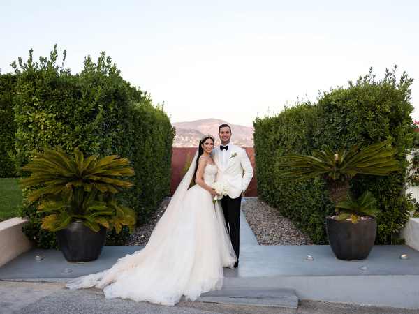 Modern Athens Riviera wedding portrait.