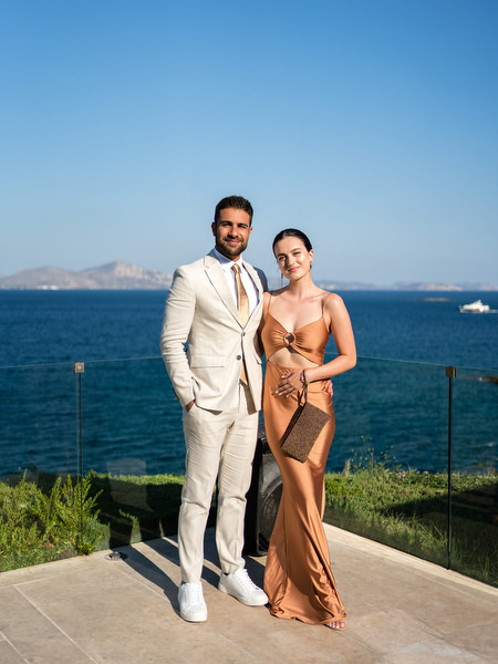 Elegant couple at Island Resort Athens Riviera wedding.