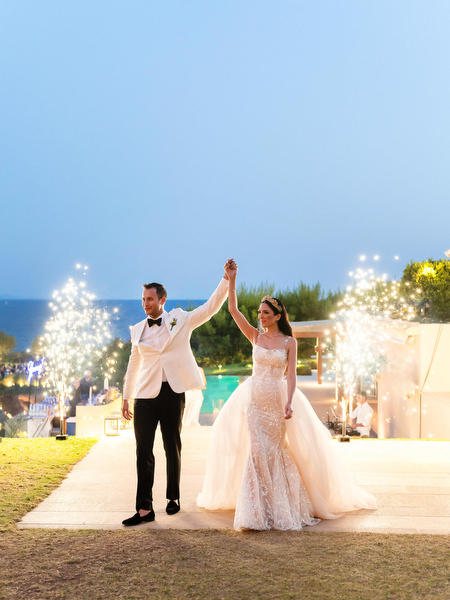 Luxury Athens Riviera wedding reception entrance.