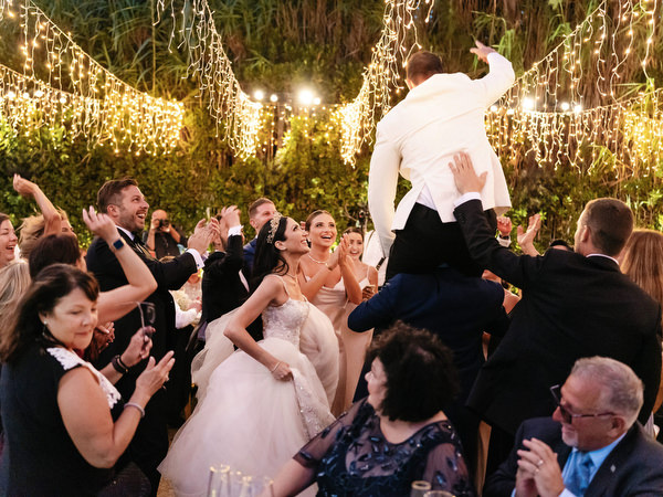 High-energy dance floor at Island Resort Athens Riviera wedding.