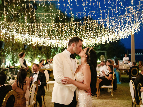 Romantic Athens wedding first dance.