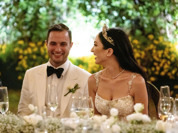 Island Resort Athens Riviera wedding reception speech moment.