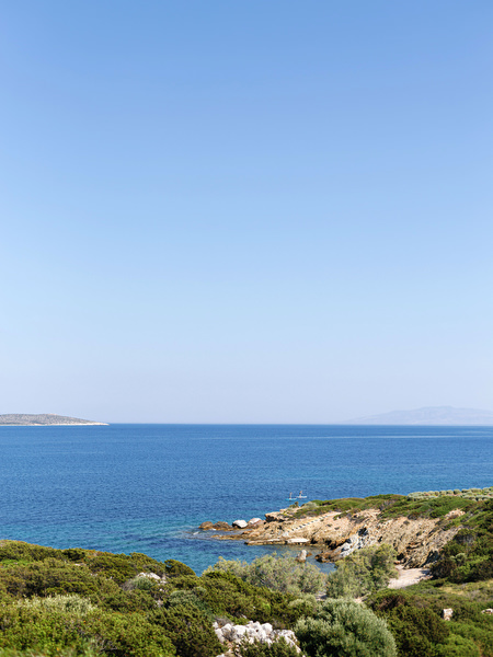 Aegean Sea view in Antiparos during Greek island wedding weekend.