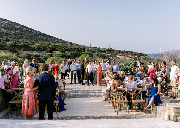 Guests arriving at Villa Berenice Antiparos wedding.
