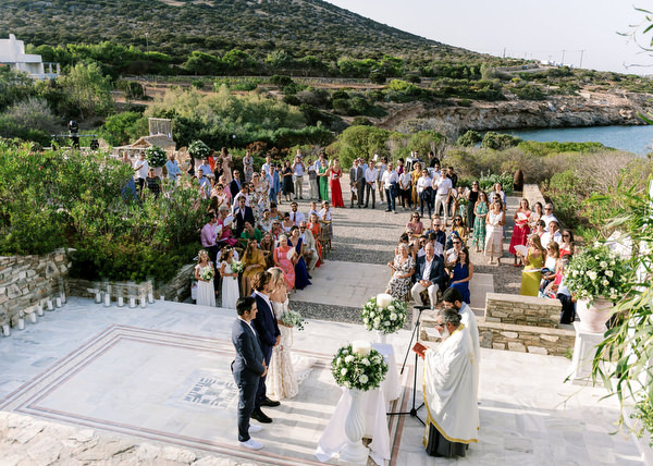 Greek island wedding ceremony at Villa Berenice Antiparos.