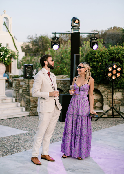 Wedding guests at Antiparos island celebration.
