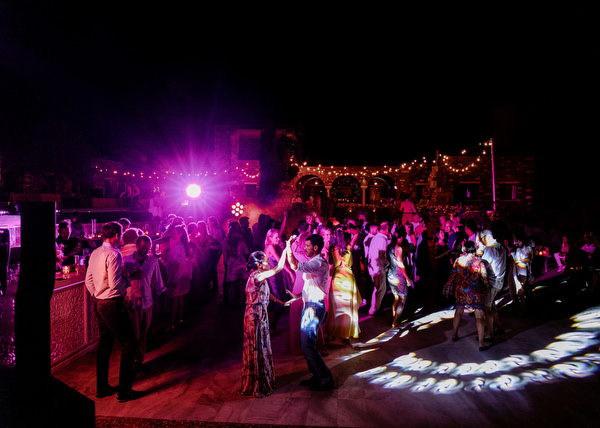 Greek island wedding party in Antiparos.
