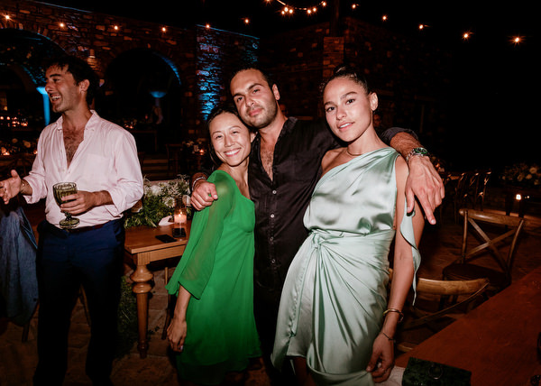 Greek island wedding party in Antiparos.