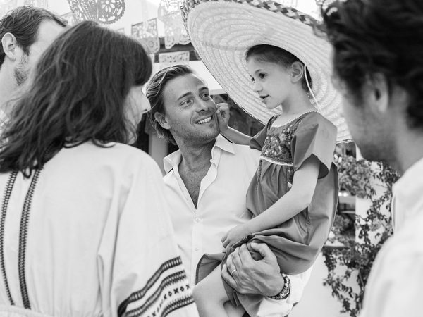 Romantic black and white moment during Antiparos pre-wedding fiesta