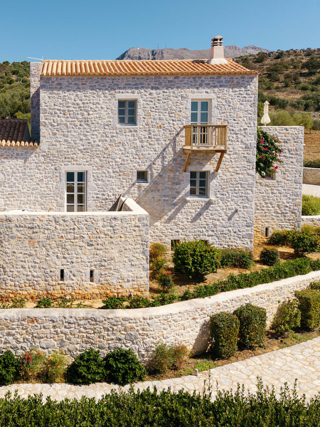 Stone architecture at Aria Estate wedding venue in the Peloponnese