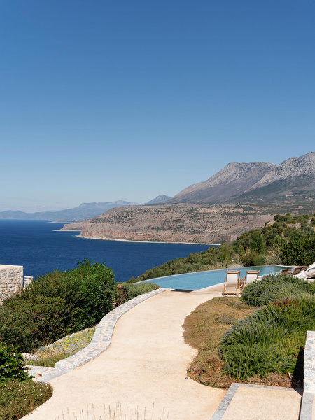 Sea views from Aria Estate wedding venue in the Peloponnese, Greece