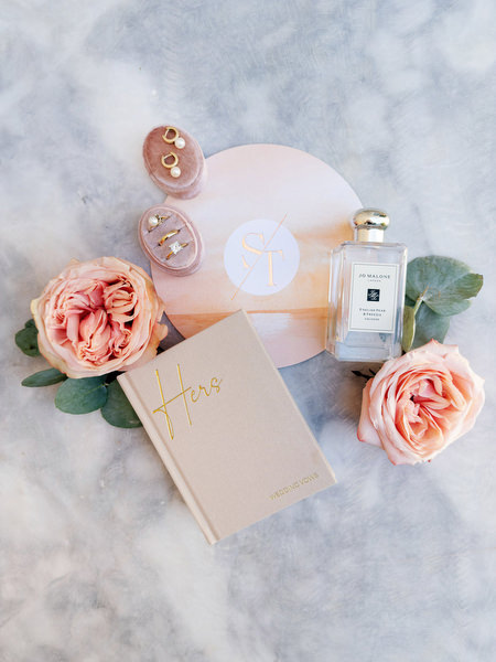 Luxury bridal details for destination wedding at Aria Estate Greece