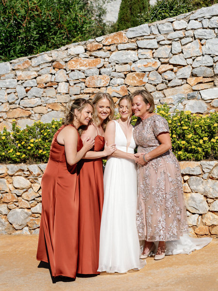 Bridal party portrait at Aria Estate wedding venue in the Peloponnese