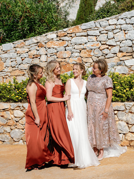 Bridal party portrait at Aria Estate wedding in the Peloponnese