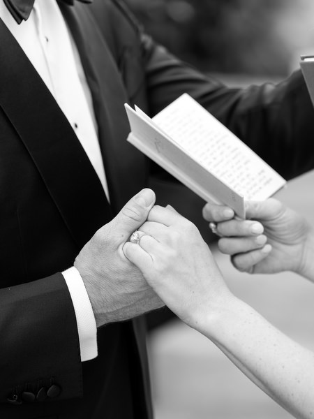 Emotional vow exchange at Aria Estate destination wedding in Greece