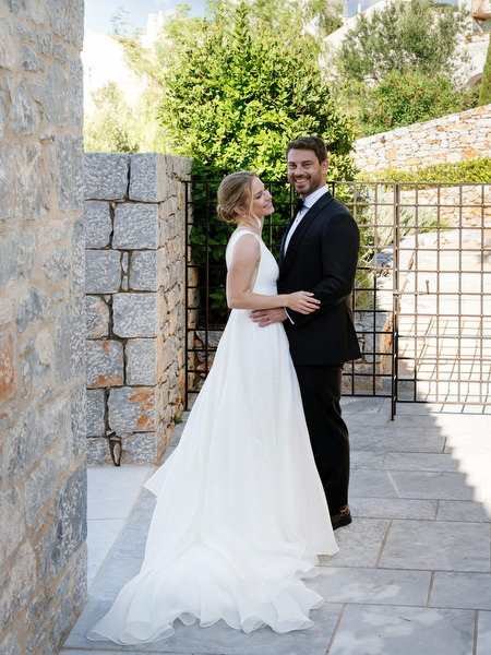 Romantic couple portrait at Aria Estate in the Peloponnese