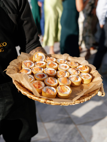 Luxury wedding cocktail hour desserts at Aria Estate Greece