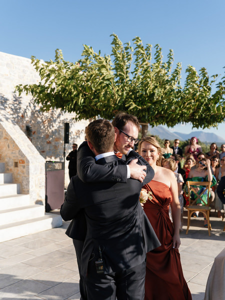 Emotional ceremony moment at Aria Estate wedding venue