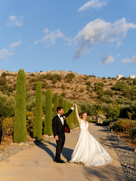 Sunset portrait at Aria Estate overlooking the Peloponnese countryside