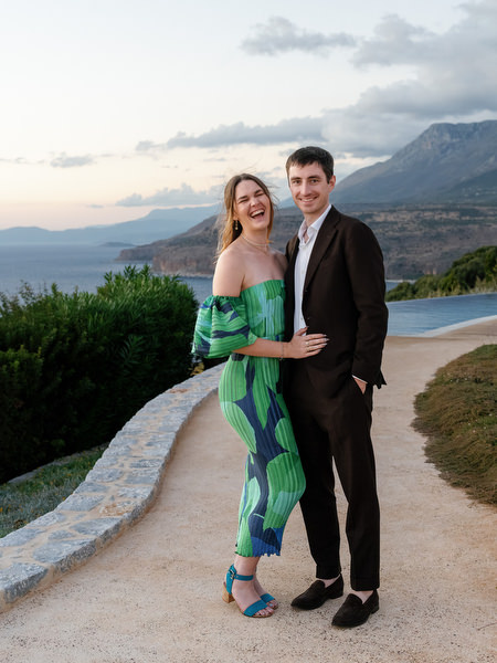 Guests portrait at Aria Estate overlooking the Peloponnese coastline