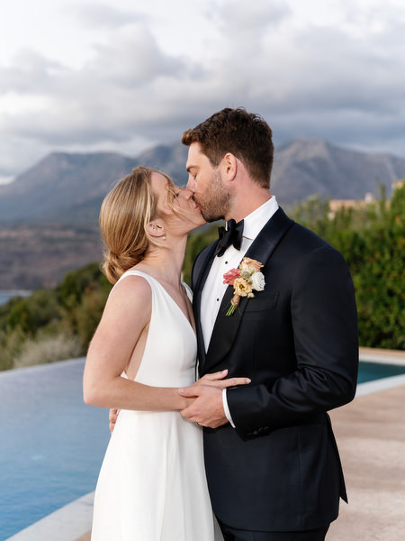 Romantic blue hour wedding portrait at Aria Estate