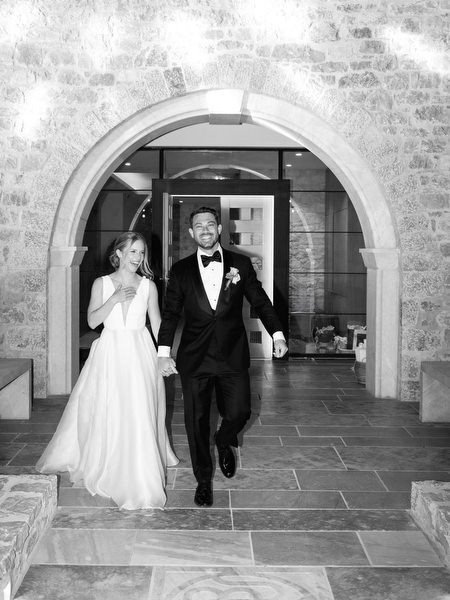 Bride and groom grand entrance at Aria Estate wedding