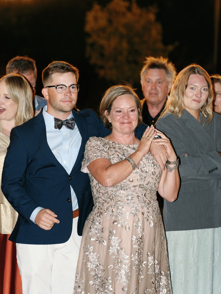 Family and friends celebrating at Aria Estate reception