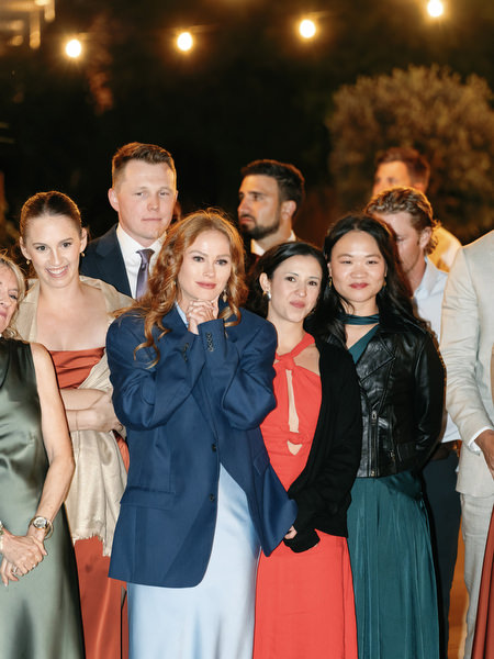 Wedding guests celebrating at Aria Estate destination wedding